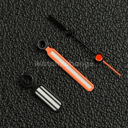 Black & Orange Watch Hands For SEIKO NH35/36 Movements