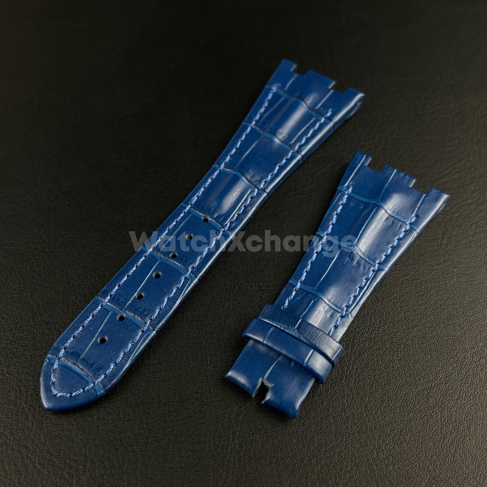 Blue High Quality Genuine Leather Watch band Strap 28mm for AP ROYAL OAK