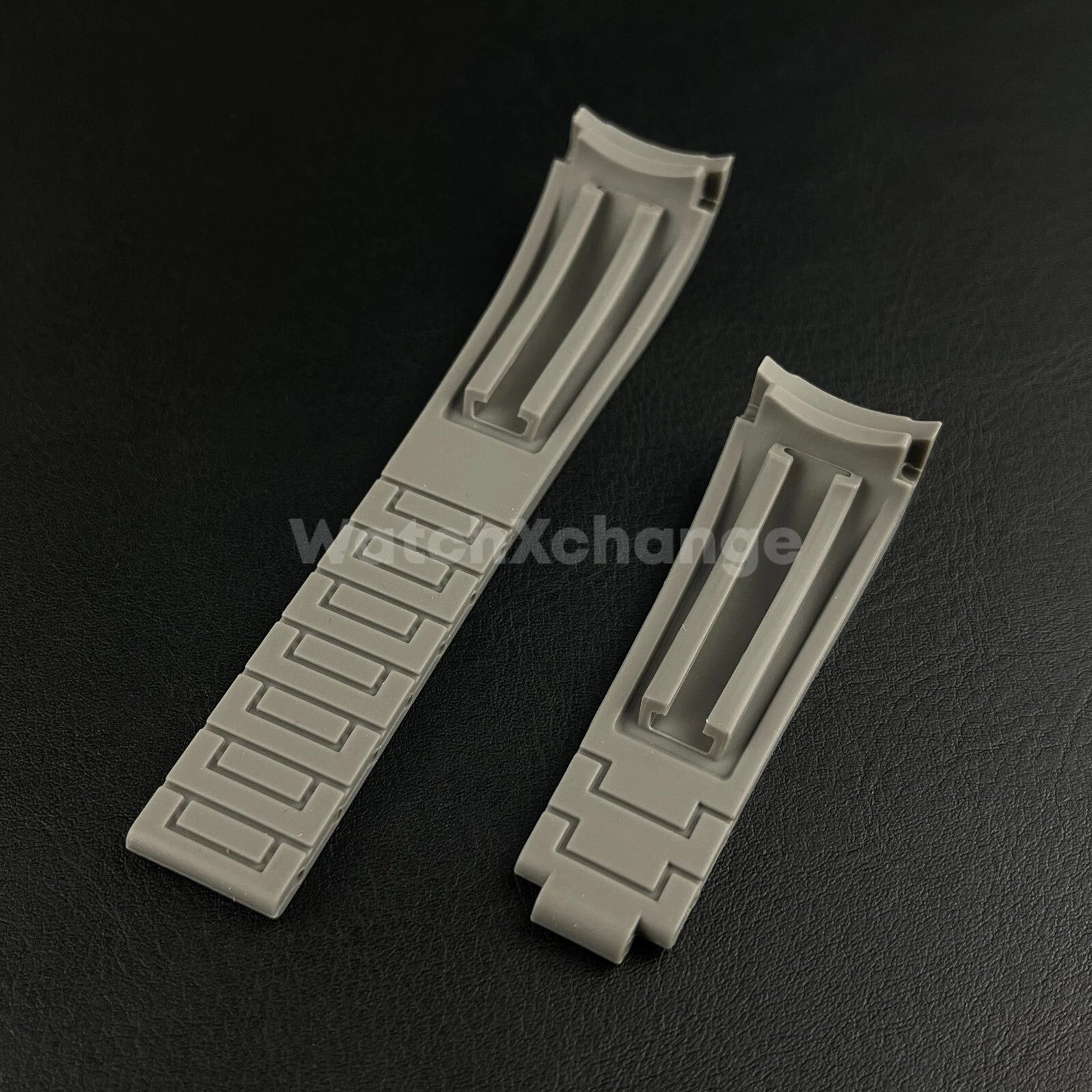 Grey 21mm 22mm Curved-end Rubber Strap for Rolex DAYTONA SUBMARINER Yacht-Master