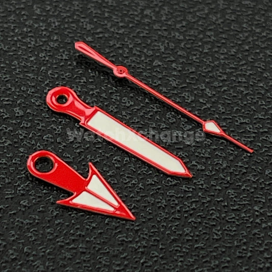 Red & White Triangle Arrow Watch Hands For Seiko NH34 NH35 NH36 4R 7S 7002