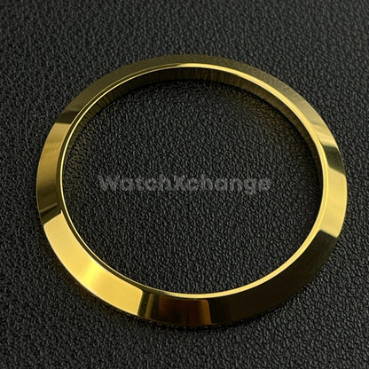 Gold Sloped Polished Stainless Steel Watch Bezel Insert Ring 36mm 39mm
