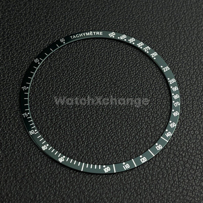 Black/Green Flat Aluminium Watch Bezel Insert 38.5mm for VK63 Quartz Watches