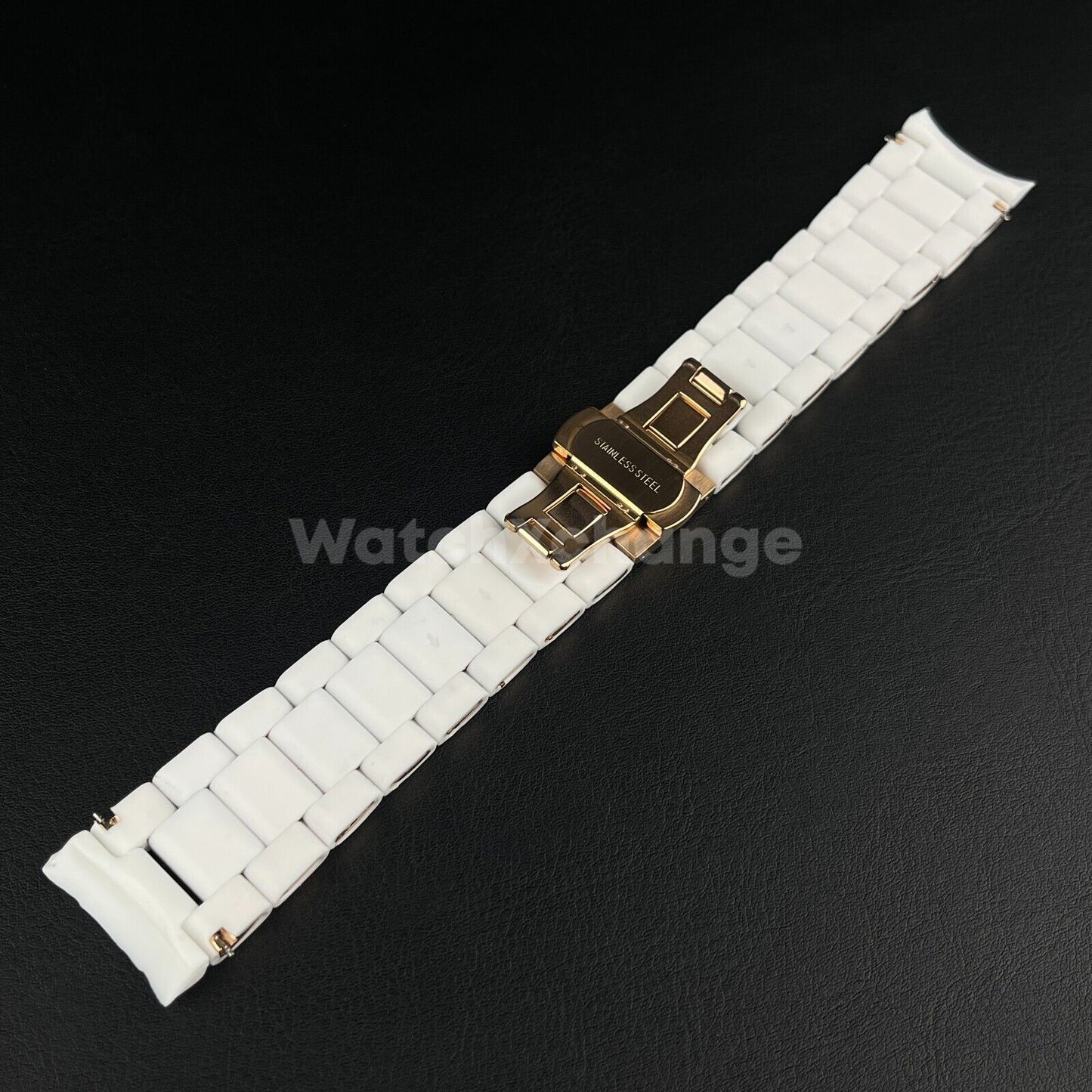 White 20 23mm RUBBER/STEEL Strap Band Bracelet fit Emporio Armani AR5905 AR5906