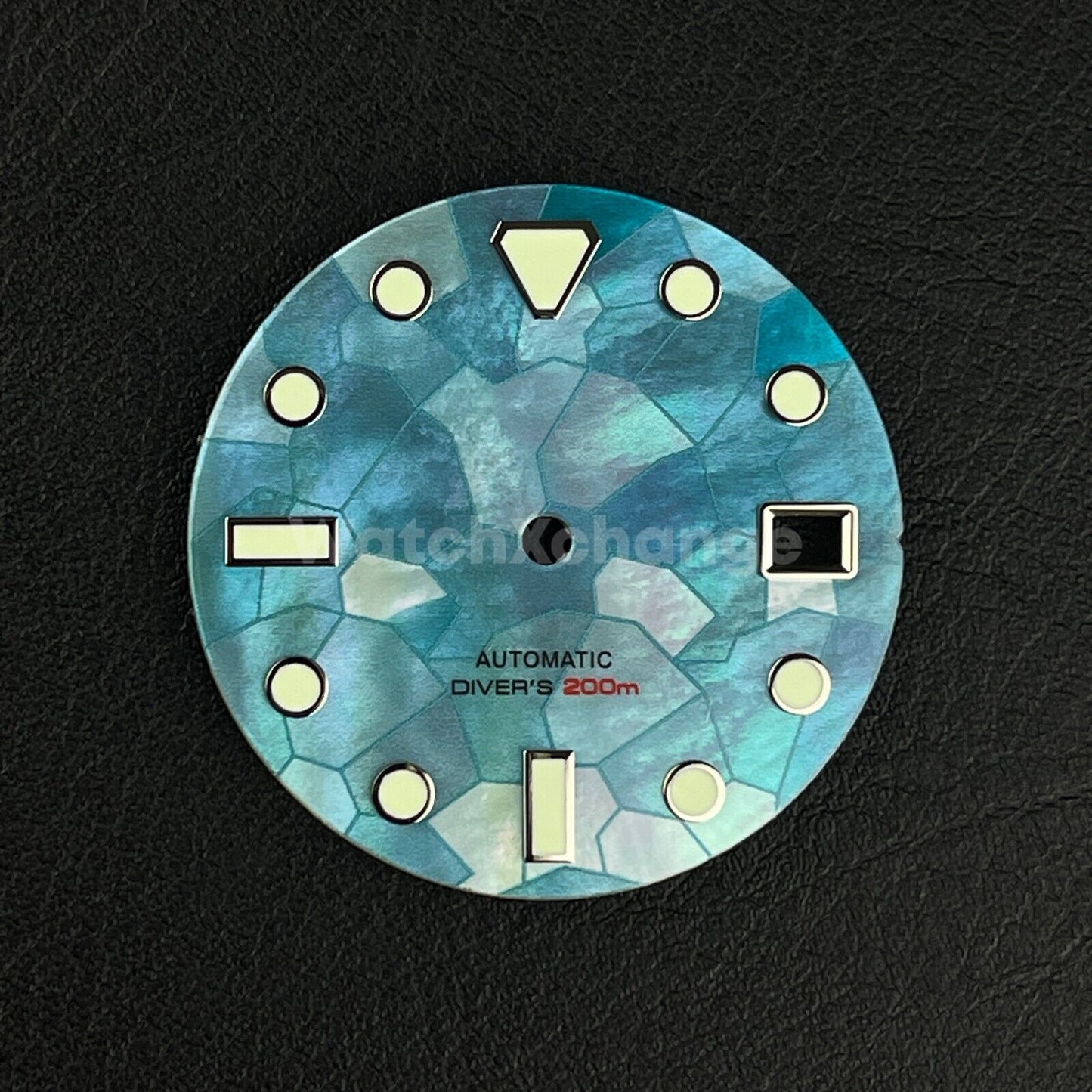 29mm Blue Watch Dial Green Luminous for SEIKO NH35 NH36 Watch Movement Parts