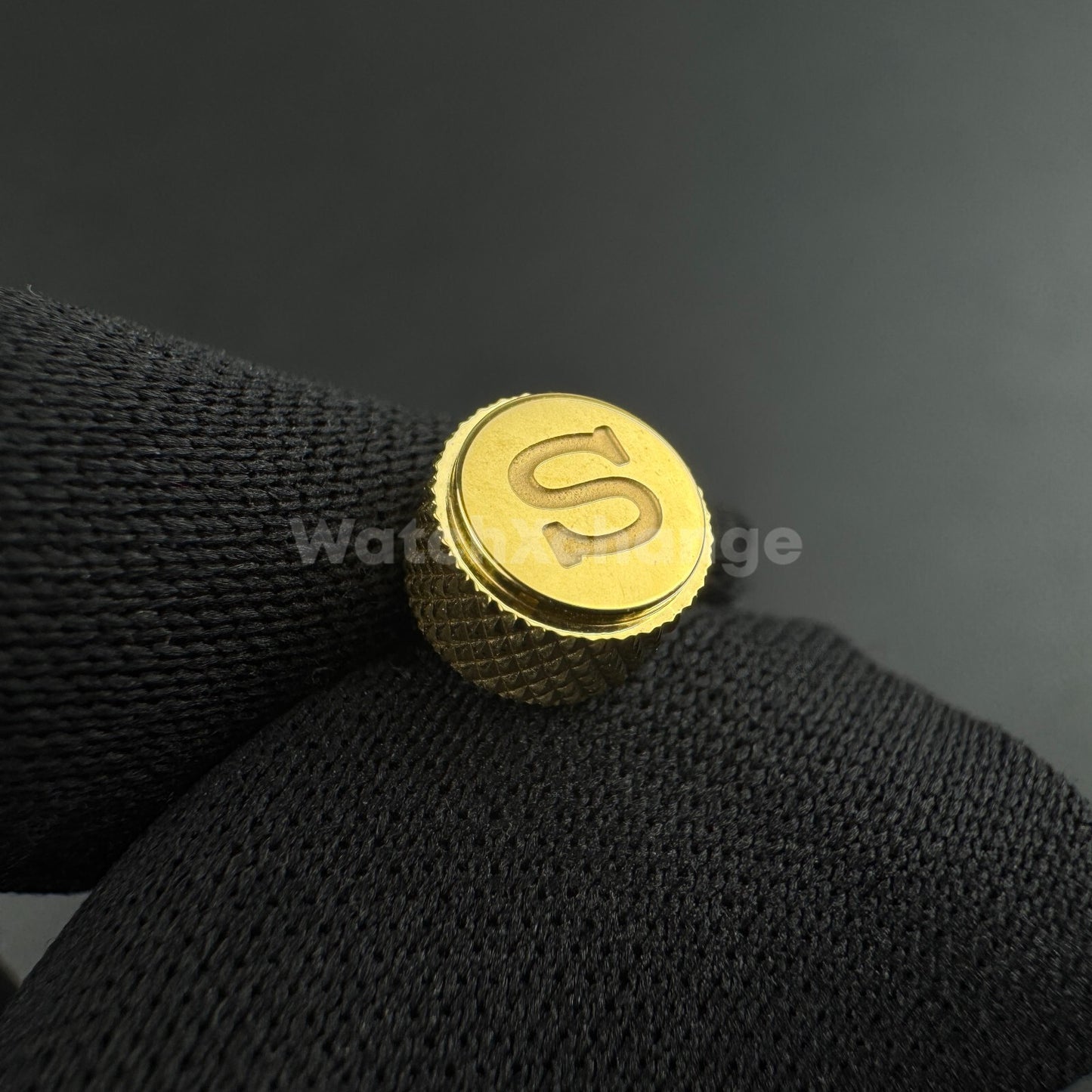 Gold Screw-in Engraved "S" Crown for Seiko SKX007 SKX009 NH35 NH36 SRPD