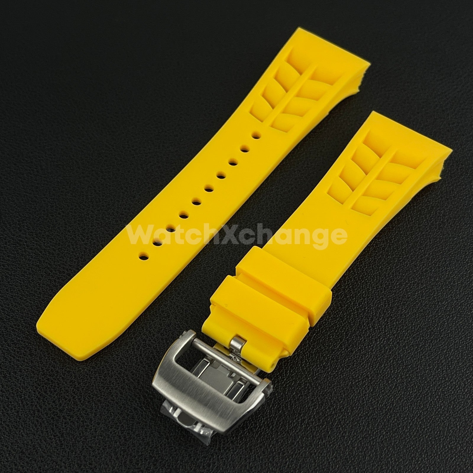 Yellow 25mm-Spring Bar-Watch Rubber Band Strap For RICHARD MILLE RM011 RM-11