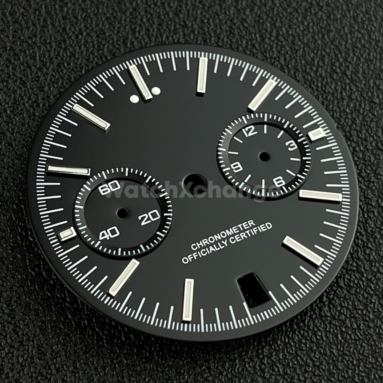 Black 31.5mm Modified Watch Dial Accessory for VK64 Quartz Movement
