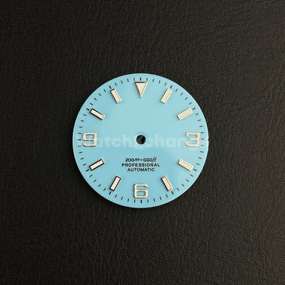 29mm Light Blue Watch Dial for SEIKO NH35 NH36 Watch Movement Parts