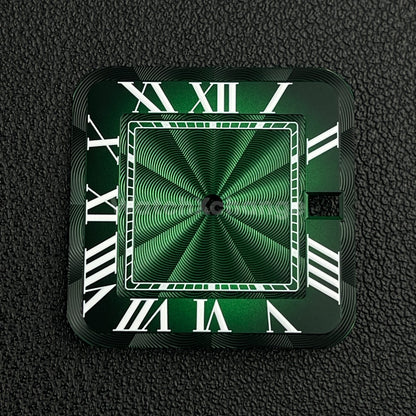 27mm Green Square Watch Dial for NH35A Automatic Movement