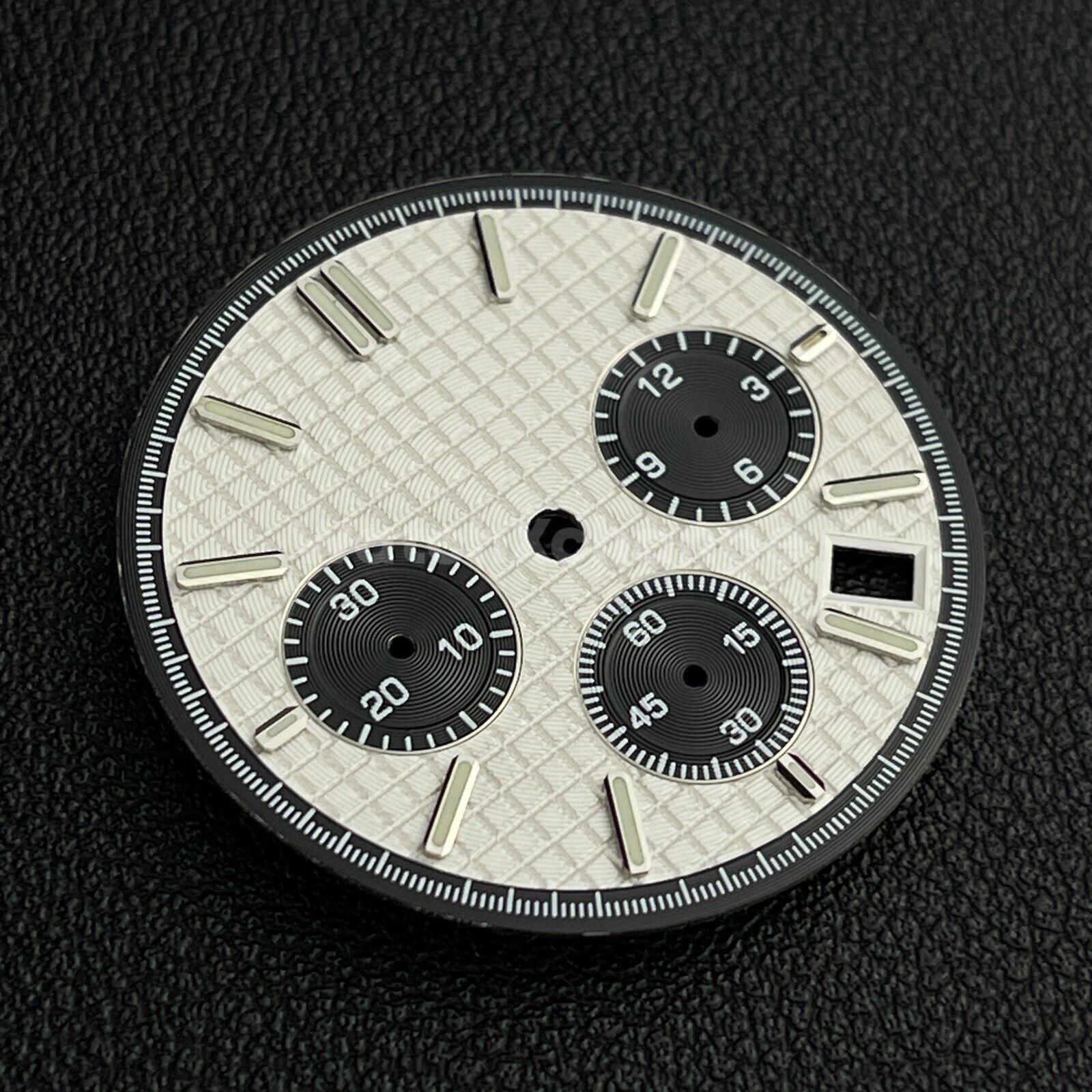 White & Black 31.8mm Modified Watch Dial Accessory for VK63 Quartz Movement