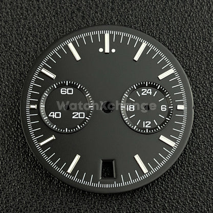 Black 32.5mm Modified Watch Dial Accessory for VK64 Quartz Movement