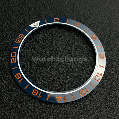 Blue & Orange Ceramic Bezel Insert 41.5mm for Rolex Seiko SKX SRPD Omega