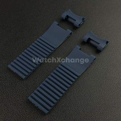 22mm Navy Blue Silicone/Rubber Band Strap For Ulysse Nardin 263 DIVER Watch