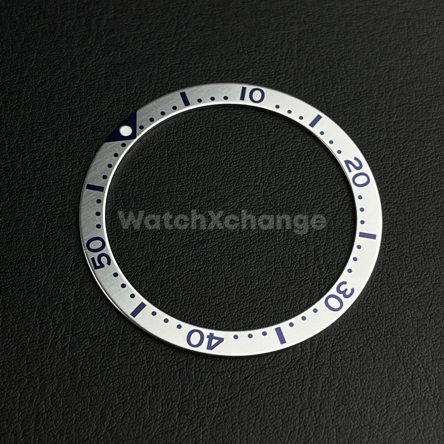 Silver & Blue 39mm Flat Aluminium Bezel Insert For Divers Watch Seiko Mod Turtle