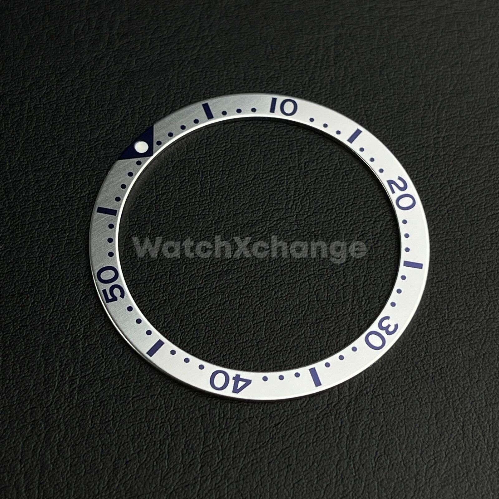 Silver & Blue 39mm Flat Aluminium Bezel Insert For Divers Watch Seiko Mod Turtle