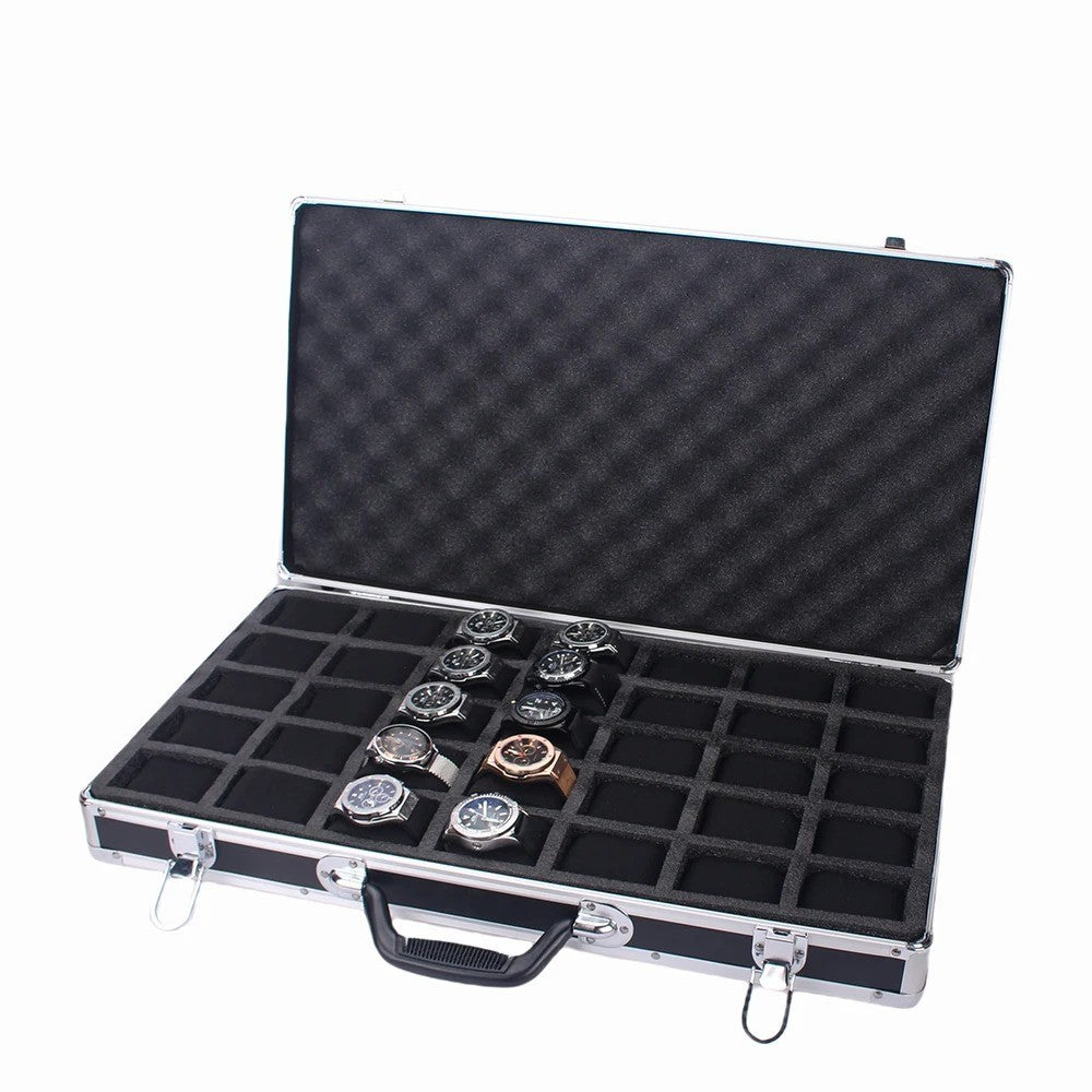 Watch Case for 35 Watches Collectors Display Storage Briefcase Aluminium