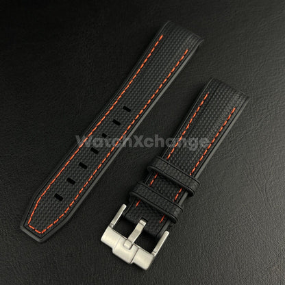 Black 20mm Silicone Rubber Curved End Watch Strap Band For Omega Rolex