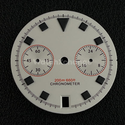 White 30mm Modified Watch Dial Accessory for VK64 Quartz Movement