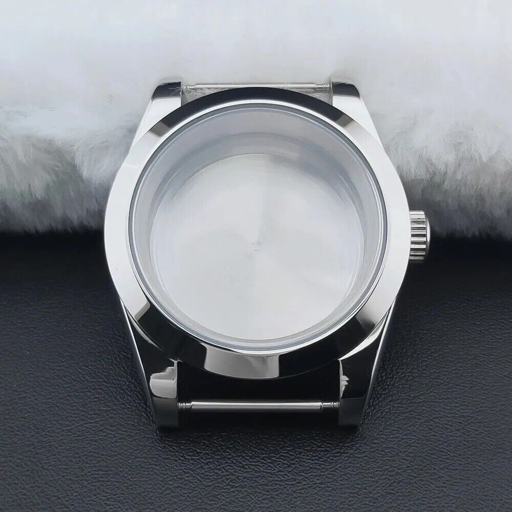 40mm Silver Stainless Steel Watch Case for Seiko NH35/NH36 Mod Sapphire Glass