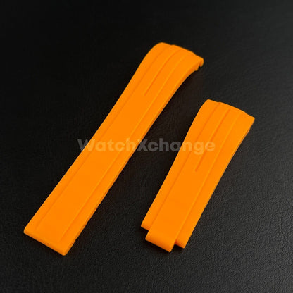 Orange 20mm Replacement Submariner Silicone Rubber Watch Strap Band For Rolex