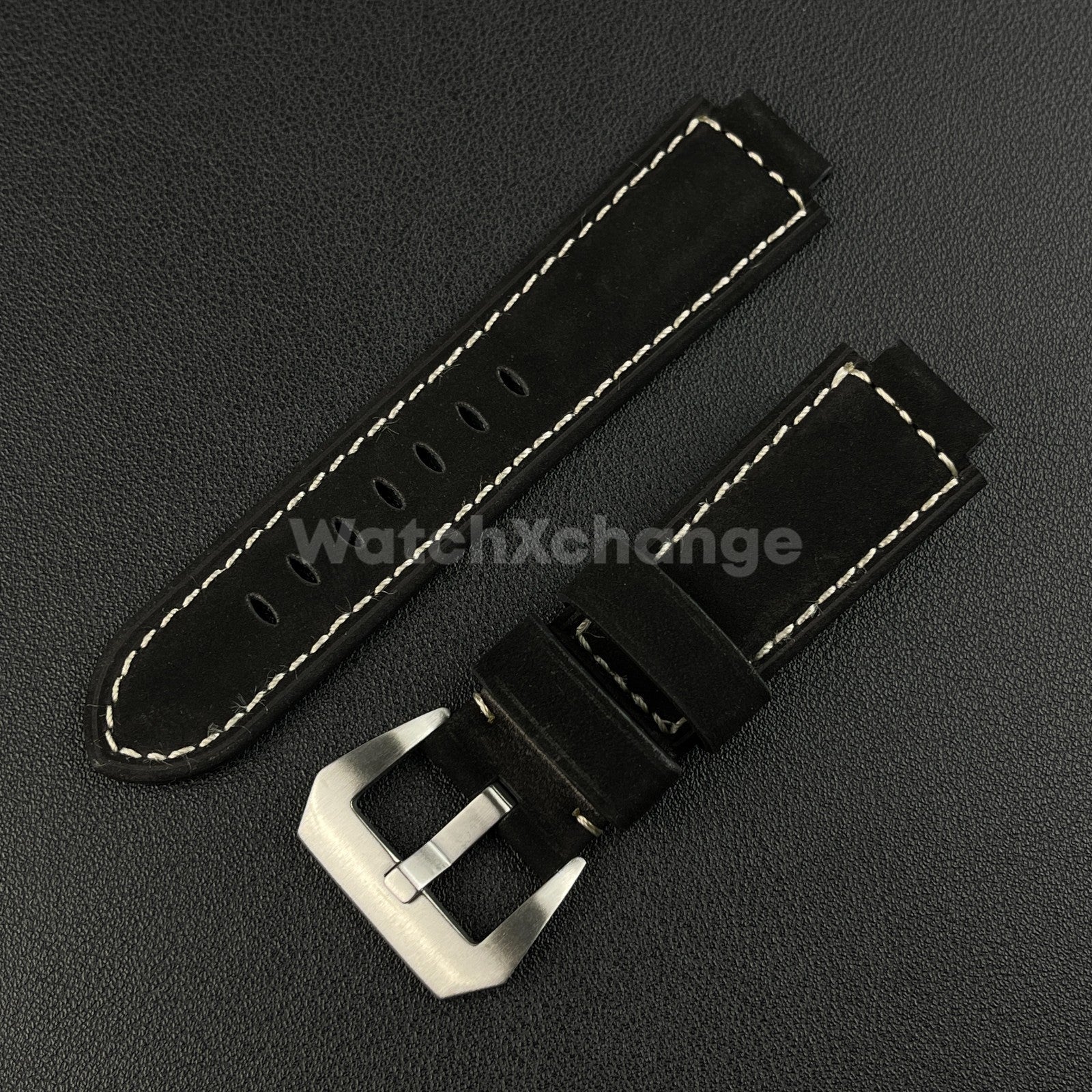 Black Suede Leather Watch Strap for Timex Tidal Compass T2N72 T2N720 14mm 16mm
