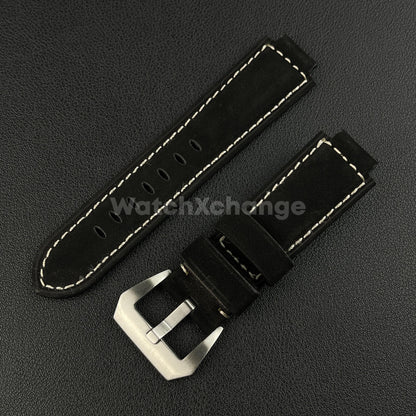 Black Suede Leather Watch Strap for Timex Tidal Compass T2N72 T2N720 14mm 16mm