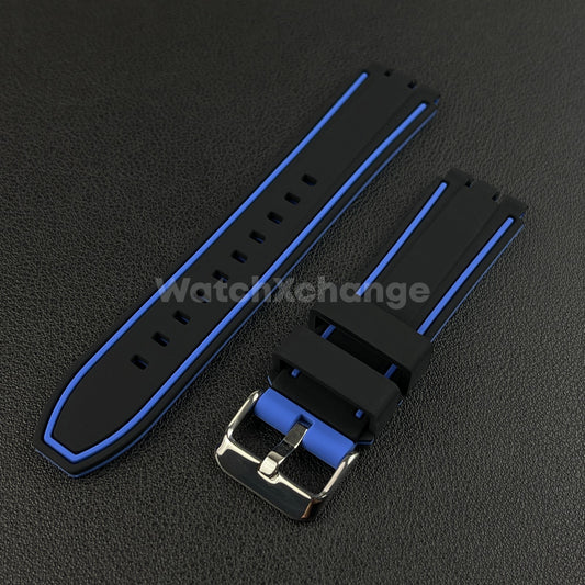 Blue Black Silicone Watch Strap For SWATCH Irony YVS400 YVS451 YVB404 Watchband