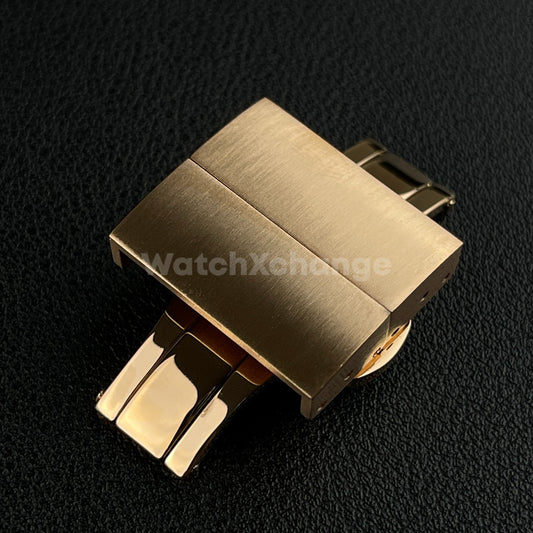 Rose Gold Watch Butterfly Buckle Stainless Steel Double Press Clasp 16-22mm