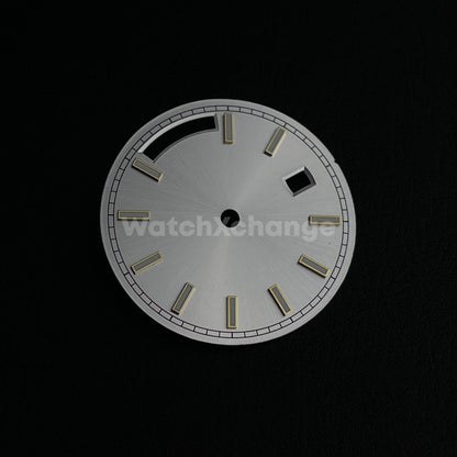 29mm Silver Watch Dial w/Green Luminous Replacement for Seagull ST16 Movement