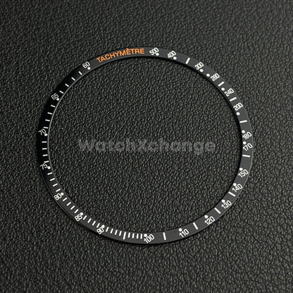 Black & Silver Flat Aluminium Watch Bezel Insert 38.5mm for VK63 Quartz Watches