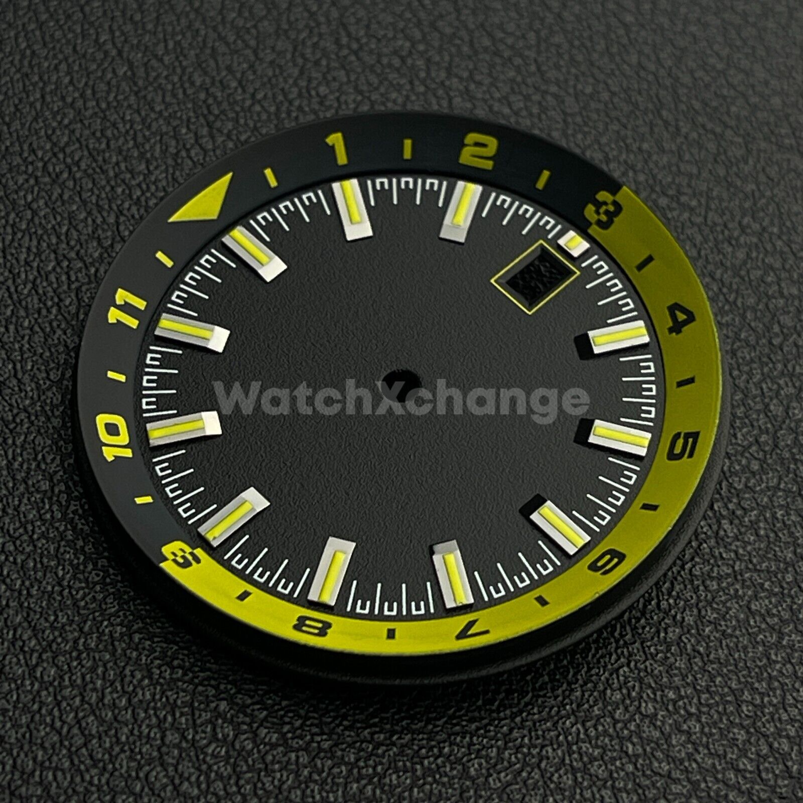 36.5mm Black & Yellow Watch Dial for SEIKO NH35 NH35A Watch Movement