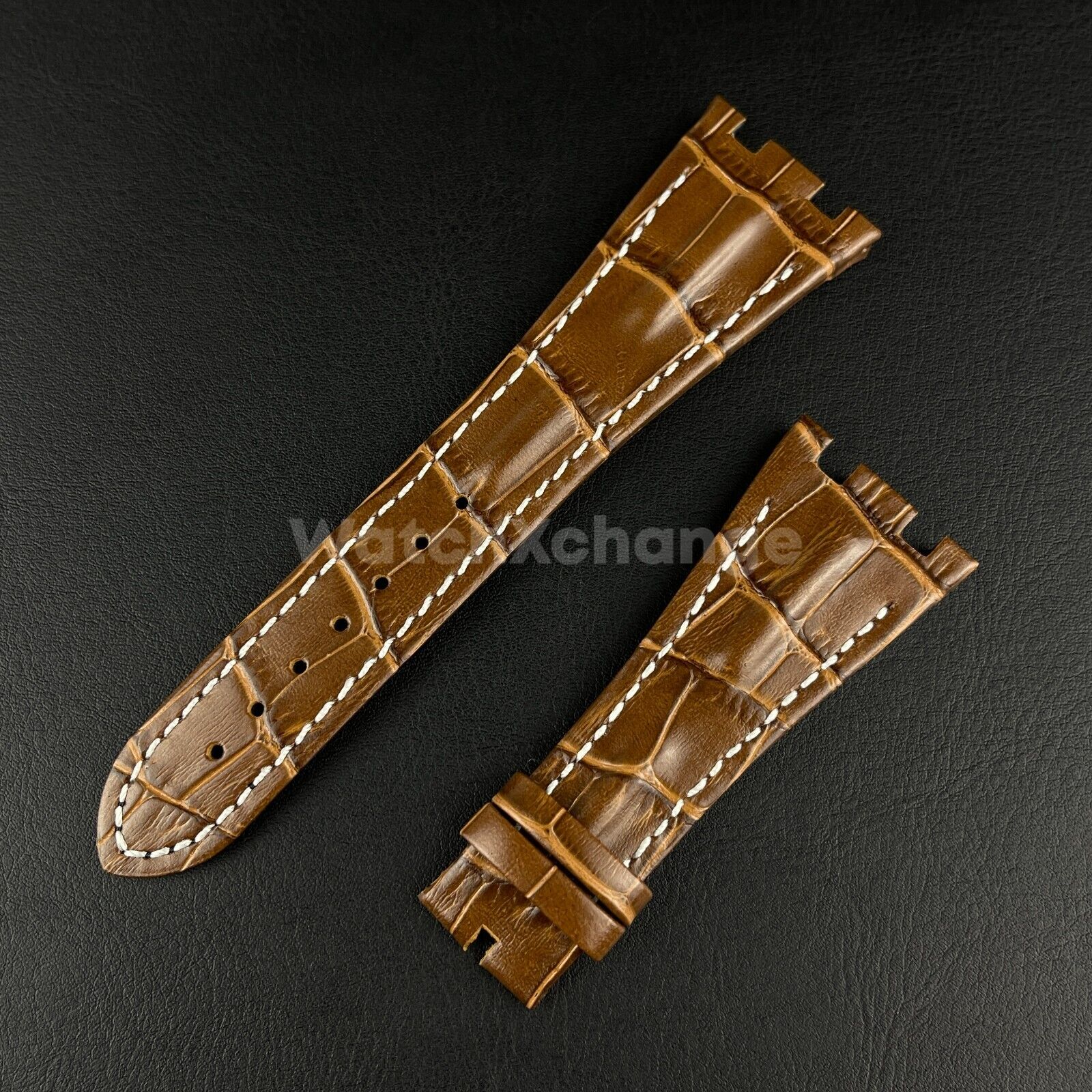 Brown High Quality Genuine Leather Watch band Strap 28mm for AP ROYAL OAK