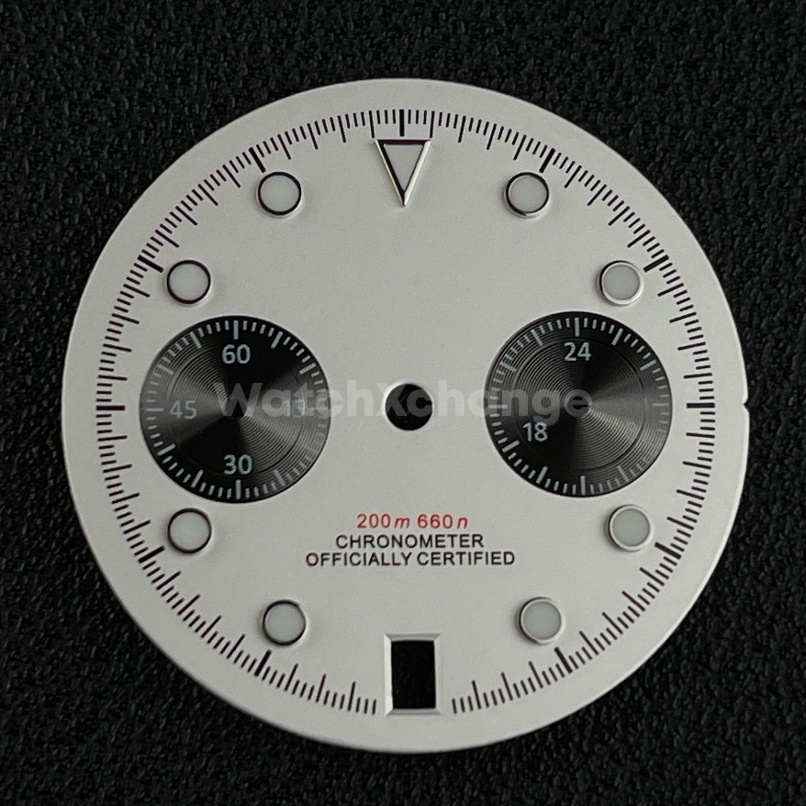 White 30mm Modified Watch Dial Accessory for VK64 Quartz Movement