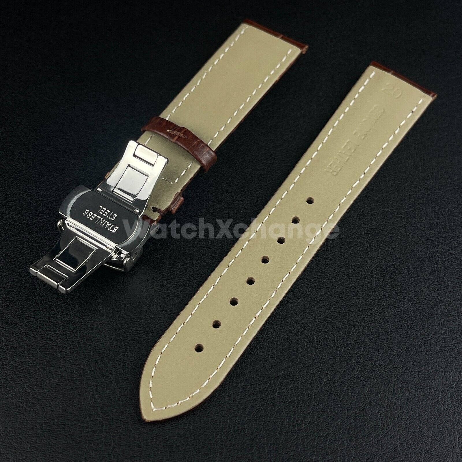 19mm 20mm Brown Leather Strap For Tissot PRC200 T17 T41 T461 T014430A T014410A