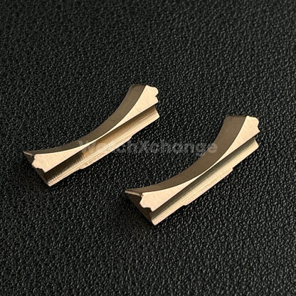 Rose Gold 22mm Curved End Links Watch Band Strap Bracelet Link For Rolex 126600