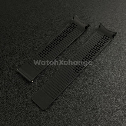20mm Black Rubber Watch Strap Band Breathable Waterproof For TAG Heuer Carrera
