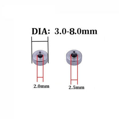 Gold Long Tube Replacement Watch Crown 2mm 2.5mm Hole Diameter 3mm - 8mm Head