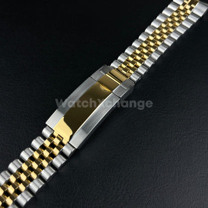 20mm Silver & Gold Jubilee Watchband Bracelet Oyster Deployment Clasp For Rolex