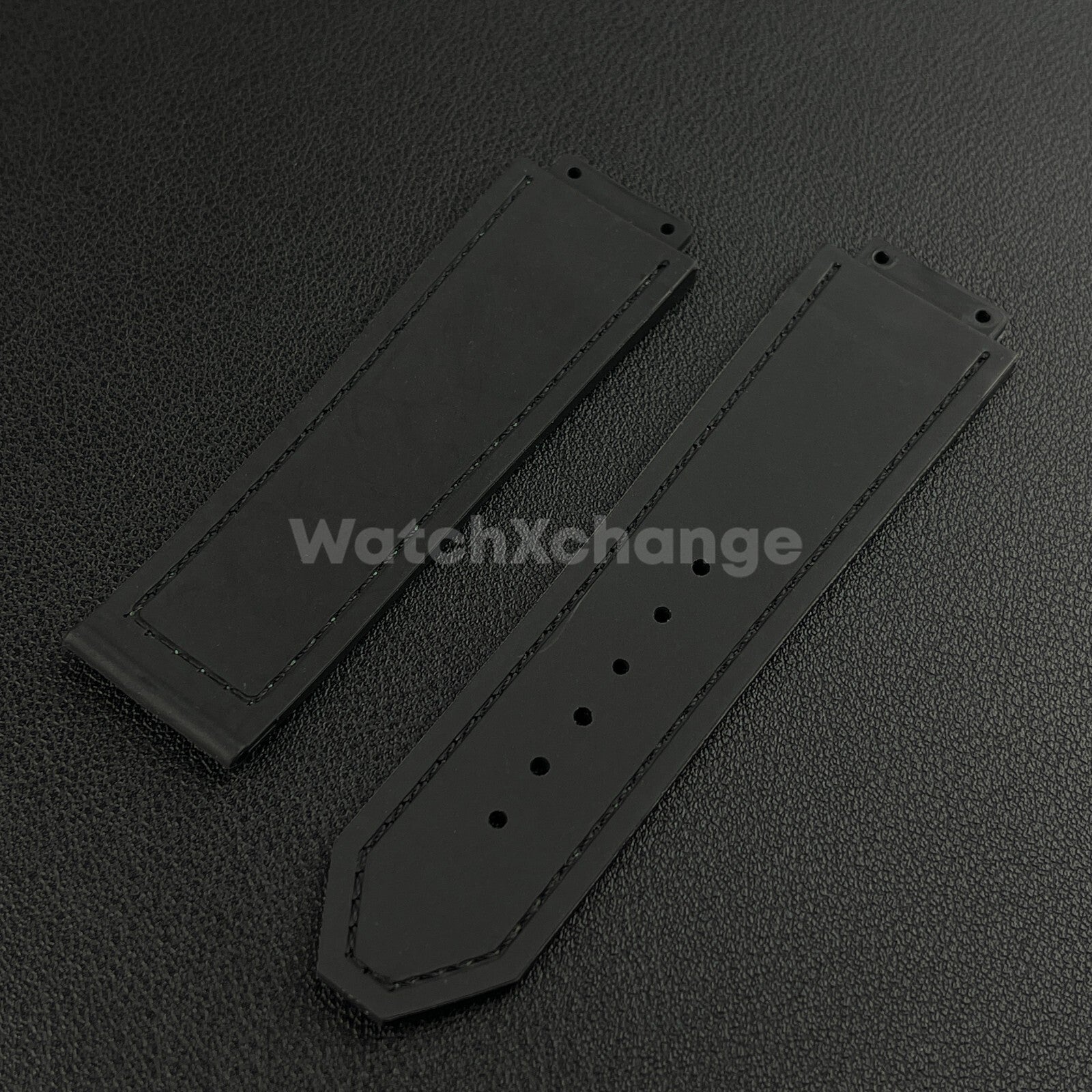 Grey Leather Watch Strap Band 26*19mm Fit HUBLOT BIG BANG