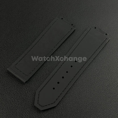 Grey Leather Watch Strap Band 26*19mm Fit HUBLOT BIG BANG