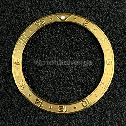 Gold 38mm Sloping Bezel Insert For Watch Seiko GMT Rolex SKX007 SRPD