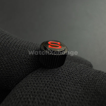 Black Screw-in Engraved "S" Crown for Seiko SKX007 SKX009 NH35 NH36 SRPD