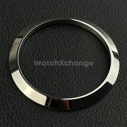 Silver Sloped Polished Stainless Steel Watch Bezel Insert Ring 36mm 39mm