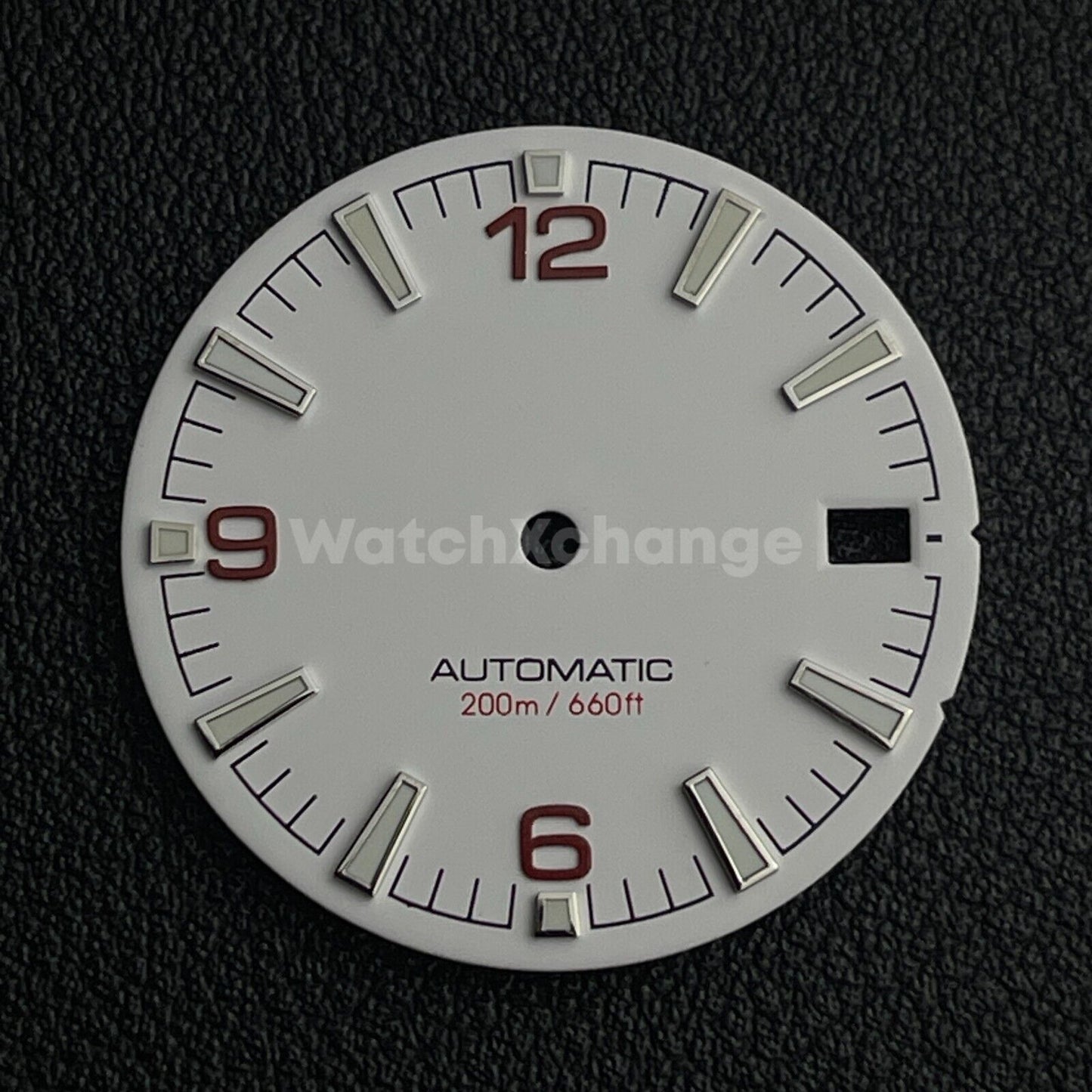 28.5mm White & Red Watch Dial Face for NH34 NH35 Movements