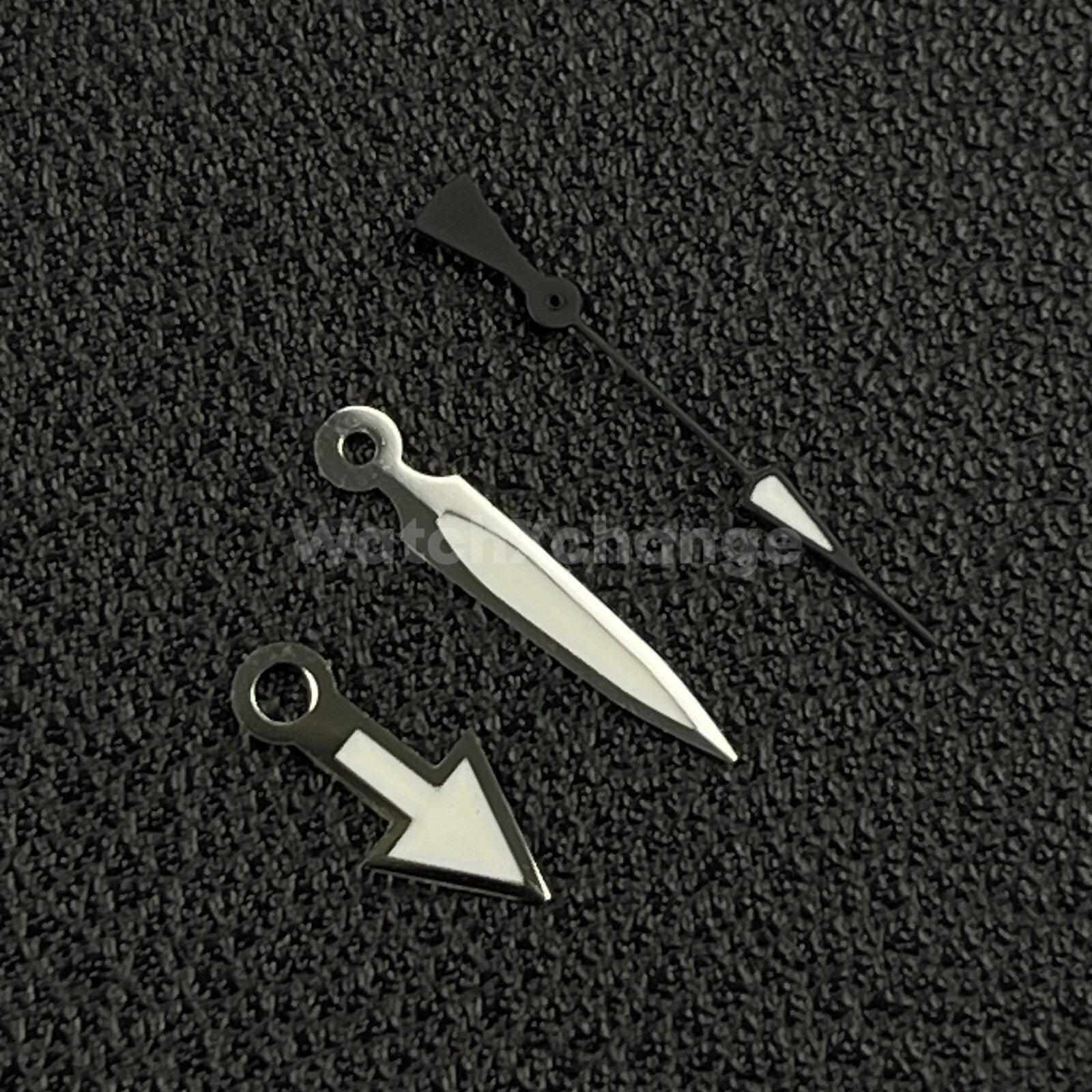 Silver & Black Watch Hands For SEIKO NH35 NH36 Movements Pilot Style
