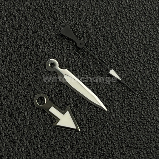 Silver & Black Watch Hands For SEIKO NH35 NH36 Movements Pilot Style