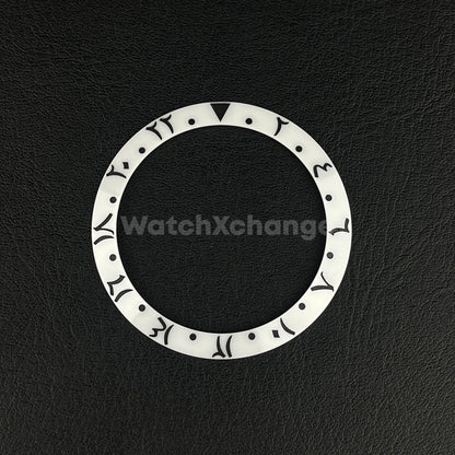 38mm Ceramic Arabic Bezel insert Black White For Rolex Seiko SKX SRPD