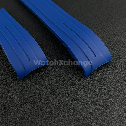 Blue 20mm Replacement Submariner GMT Silicone Rubber Watch Strap Band For Rolex