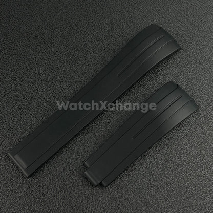 Black 20mm Replacement Submariner GMT Silicone Rubber Watch Strap Band For Rolex