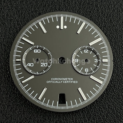 Grey 31.5mm Modified Watch Dial Accessory for VK64 Quartz Movement